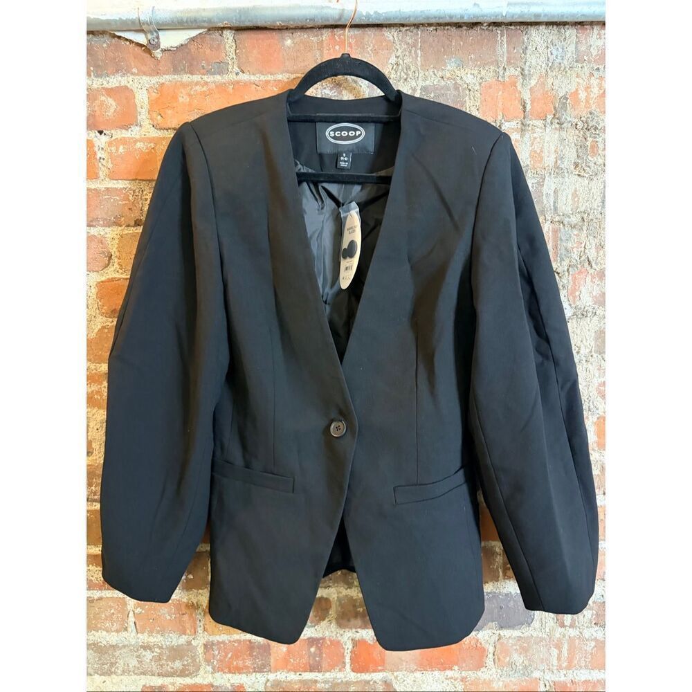 SCOOP • Black Barrel Sleeve Single Button Blazer • Woman’s Size S (4-6) • NWT